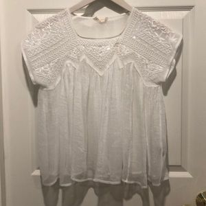 Embroidered white top